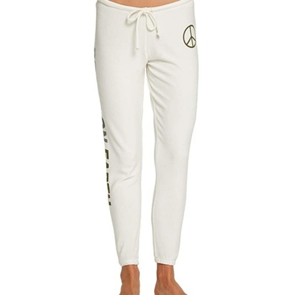 Chaser Joggers Womens Size S Peace On Earth Graphic Sweatpants Drawstring NWT - Picture 3 of 9
